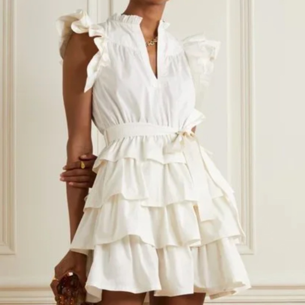 Ulla Johnson Lulua Ruffled Cotton-Poplin Dress